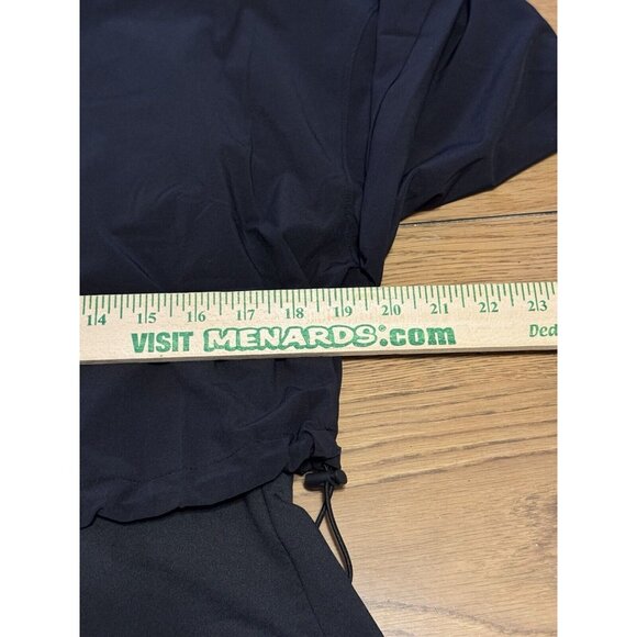 Athleta Layered Shirt‎ Scrunch Bottom Size Medium Black Polyester Blend Preppy - Picture 5 of 15